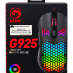 MOUSE MARVO GAMING USB NEGRO RGB G925 DPI 800-12000